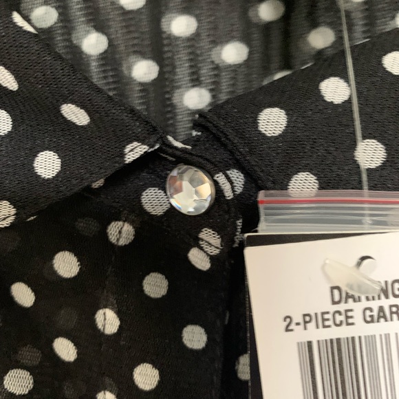 INC Women’s Button down black and white polka dot blouse. Jewel buttons. 2x - Picture 4 of 7
